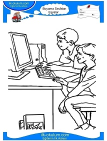 Çocuklar İçin Bilgisayar Boyama Sayfaları 